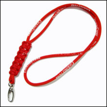 Woven Custom Logo Round Lanyards with Hand Knitting Accessory